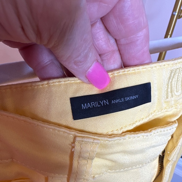 KUT WOMENS MARILYN ANKLE SKINNY YELLOW JEAN SZ 8 - Picture 3 of 10